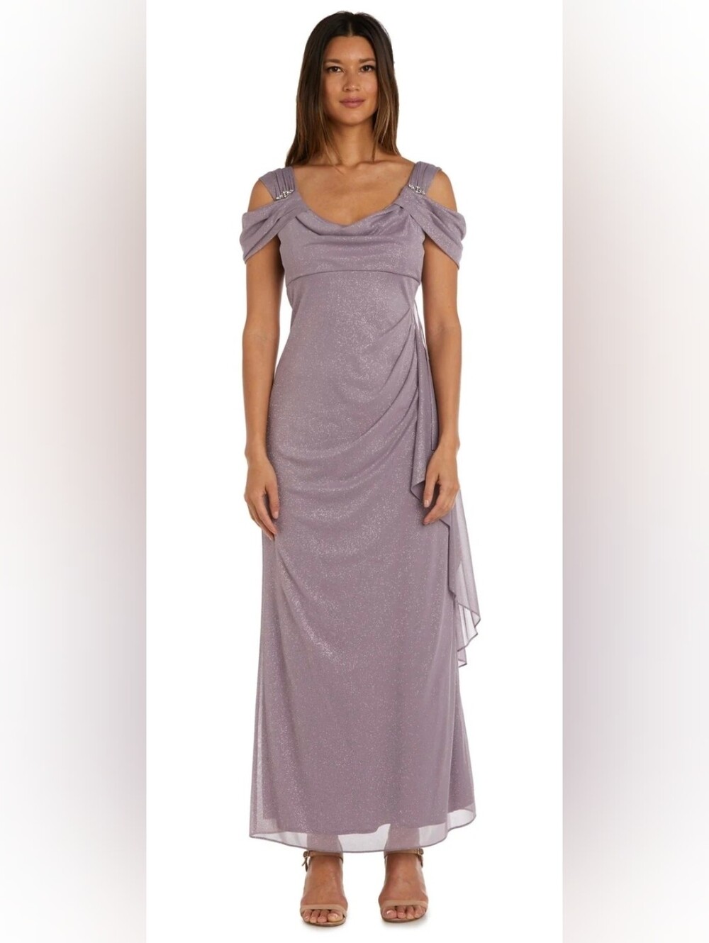 R&M Richards Lavender Sparkle Evening Gown